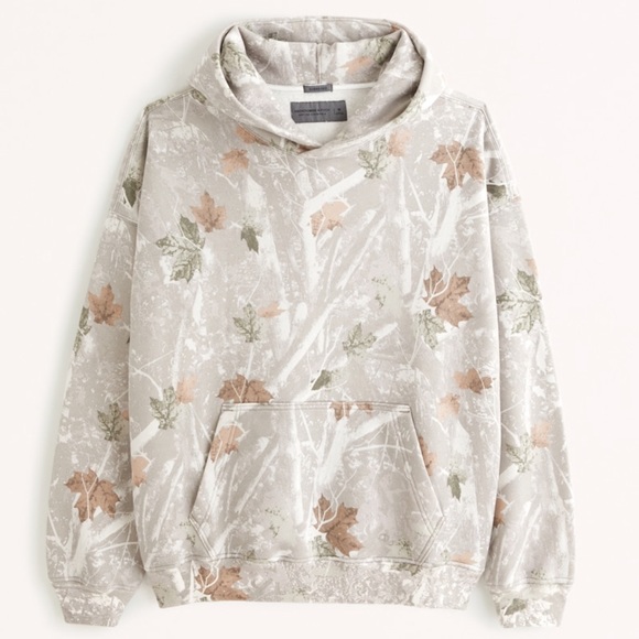 LAST ONE NWT Essential Popover Hoodie Off White Camo - Picture 3 of 11